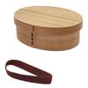 Osaka Choseido Magewappa Bento Box with Dividers and Lunch Band Brown (Oval, 550cc, Band)