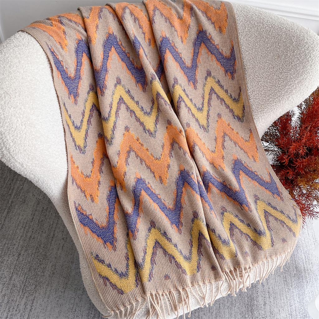 [T818] 96*96cm Square Women Jacquard Scarf Thick Imitation Cashmere Tassel Shawl Winter Warm Neck Hijab Wrap Pashmina Blanket