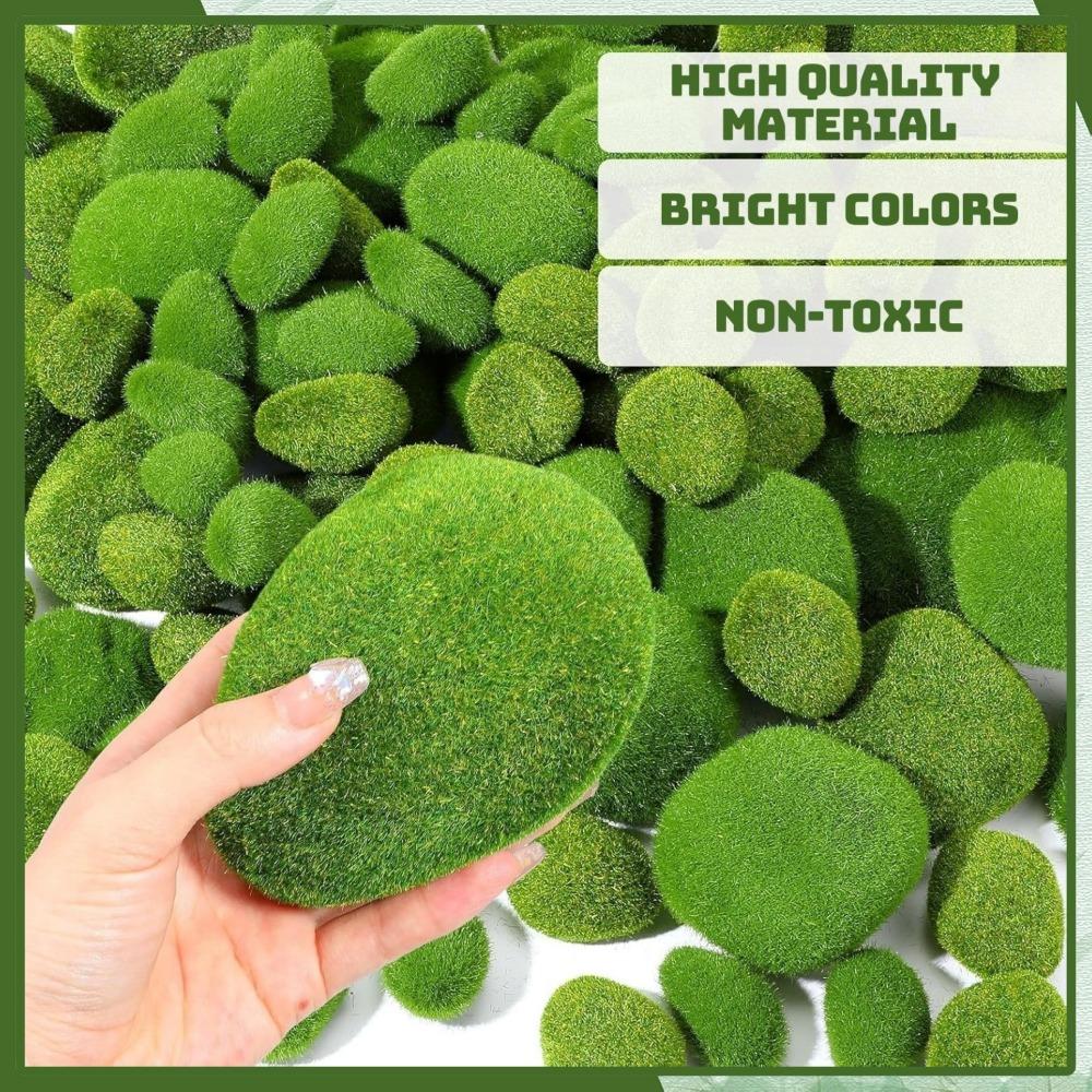 10PCS Simulation Moss Stone Fake Green Plant for Home Garden Flower Pot DIY Micro Landscape Decors Artificial Green Moss Balls