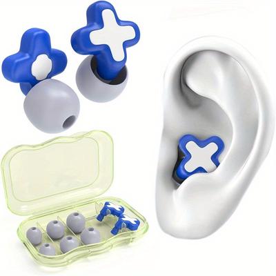 1 комплект беруш для шумоподавления, многоразовые гибкие силиконовые беруши для сна, концертов, мотоциклов, самолетов и чувствительности к шуму