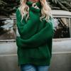 IHUASU Осенне-зимний женский однотонный трикотаж с длинным рукавом и высоким воротом