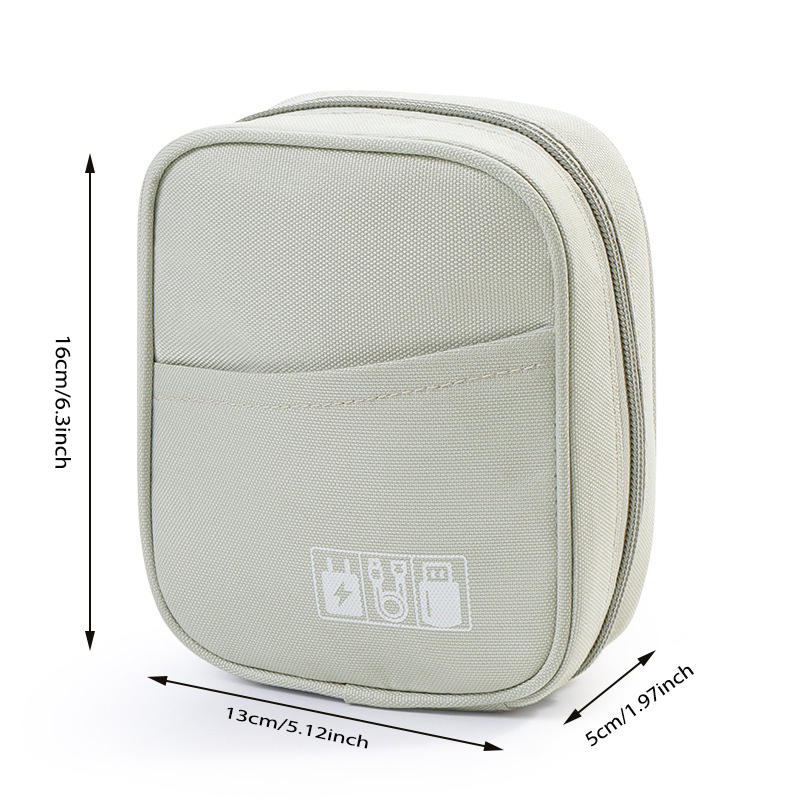 Travel Digital Accessories Storage Pouch Compact Data Cable Carrying Case Organizer Zipper Pouch for Earphone Power Bank
