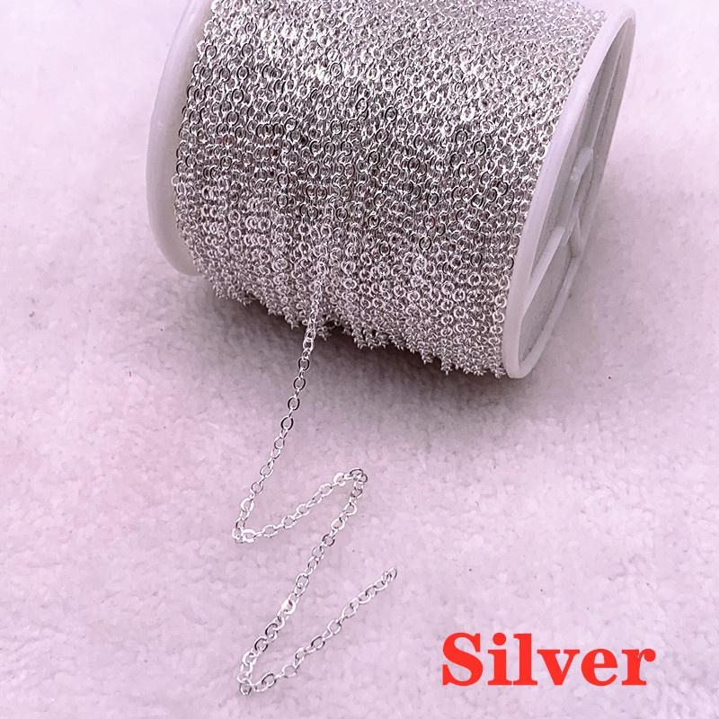 2/5 ярдов позолоченная/посеребренная цепочка для ожерелья для изготовления ювелирных изделий, фурнитура для самостоятельного изготовления ожерелья, цепи, материалы ручной работы
