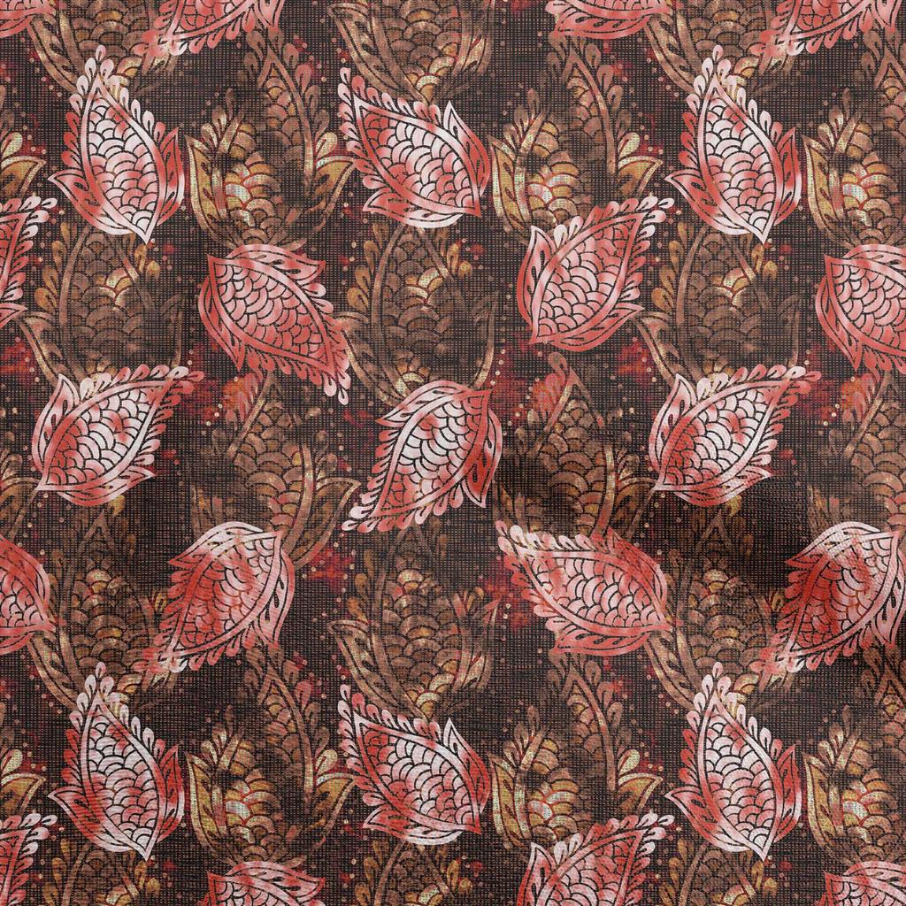 oneOone Cotton Flex Fuschia Pink Fabric Paisley Dress Material Fabric Print Fabric By The Yard 40 Inch