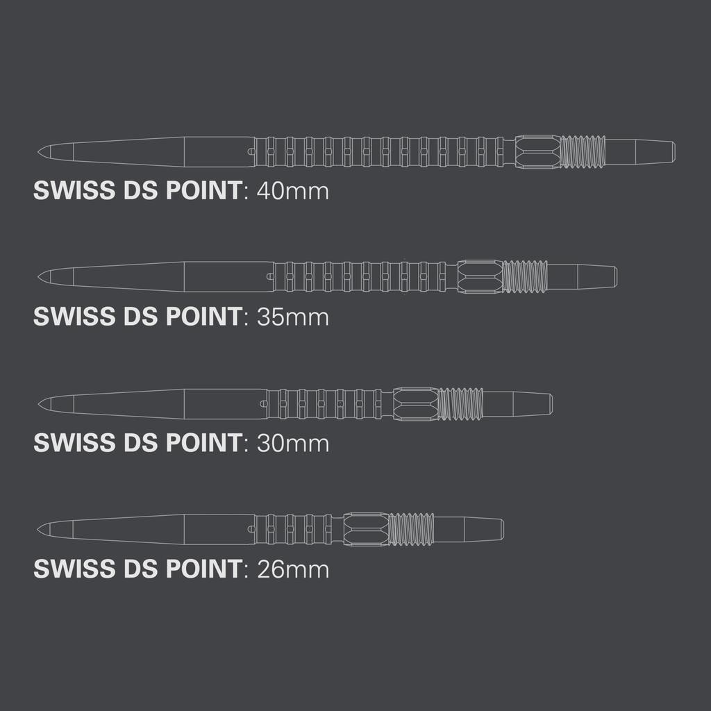 Target Darts Swiss Point Silver DS Diamond Surge Point 26mm Dart Point
