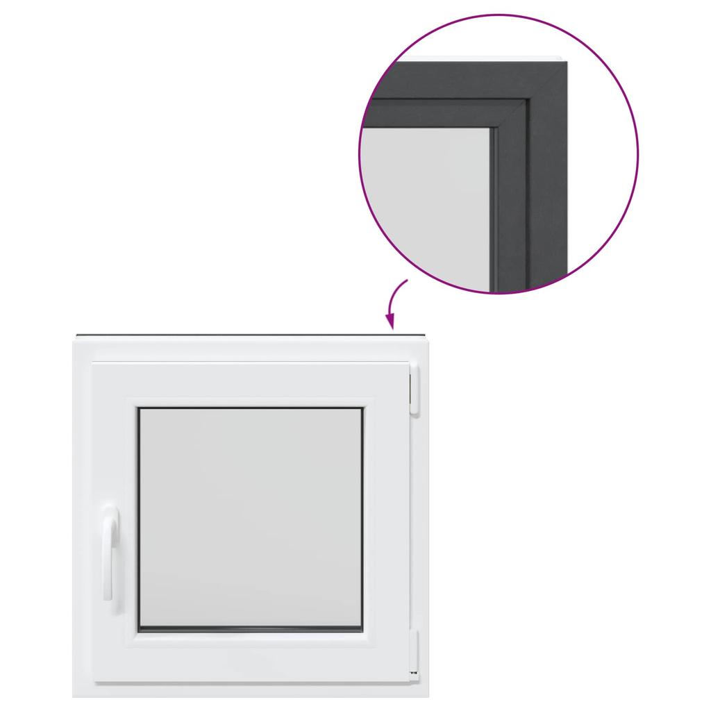 Basement Window RISOR 60 x 60 cm PVC and Glass Anthracite