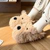 Women Cute Puppy Cotton Slippers 2025 Winter Soft Indoor Warm Slippers Woman Non-Slip Plush Soft Soled Flat Home Cotton Slippers