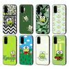 HK19 Lovely Keroppi Black Sofe Case for iPhone 16 15 Plus 14 13 Pro 8 SE XR XS Max P30 Nova 5T Y5P Y6 Y7 Y8P Y9 Realme C30 C33 C31 VIVO Y36 V27