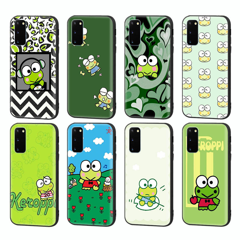 HK19 Lovely Keroppi Black Sofe Case for iPhone 16 15 Plus 14 13 Pro 8 SE XR XS Max P30 Nova 5T Y5P Y6 Y7 Y8P Y9 Realme C30 C33 C31 VIVO Y36 V27