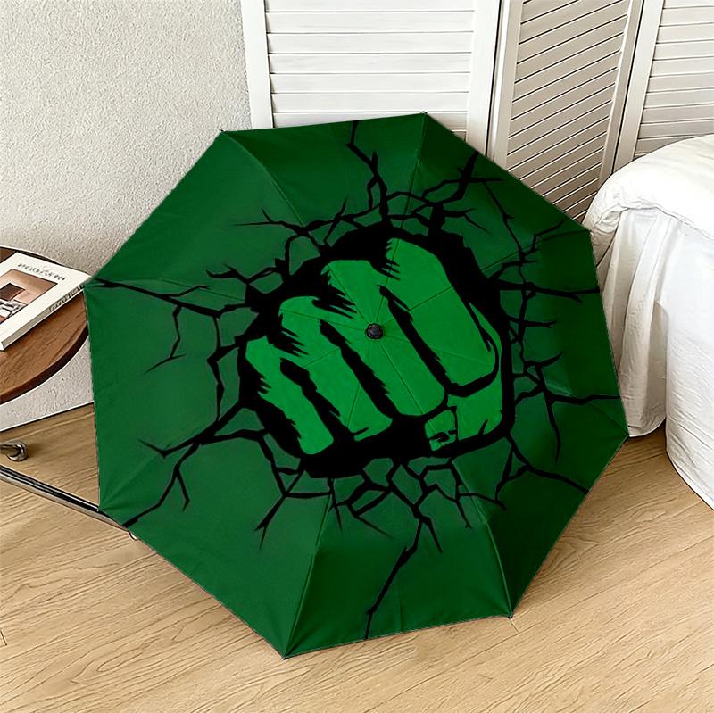 Green Fist 8 Ribs 3Fold Black Glue Uv Protection Umbrella Sun Protection Rainproof Compact Folding Umbrella For Travel Daily Use C923227
