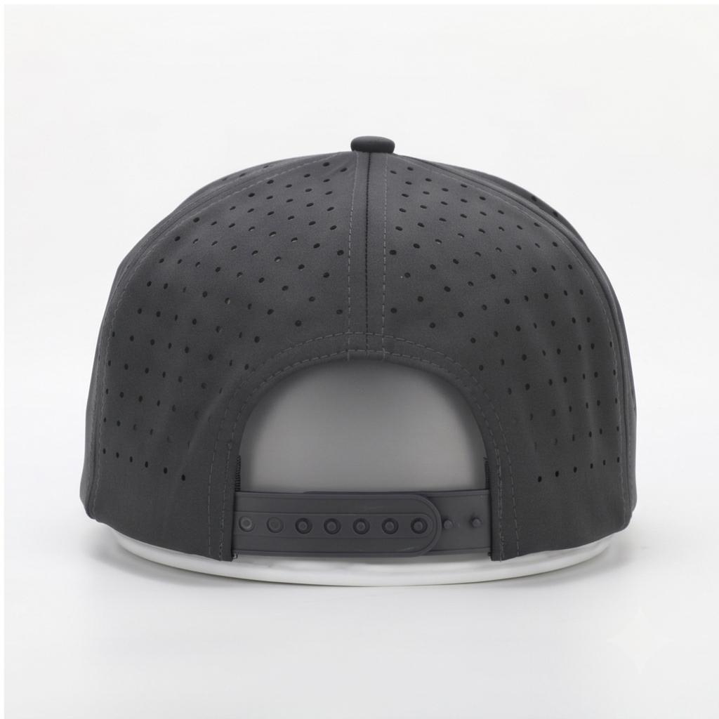 Laser Cut Hole Perforated Sporty Sports Caps Manufacturer-Puff Printing 100% Cotton Adjustable Unisex