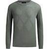 Полосатый свитшот с круглым вырезом и длинным рукавом Мужской свитшот Серо-зеленый 6R1MV3-1M03Z-0544