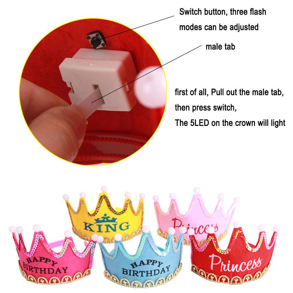 Подарок на вечеринку для мальчиков и девочек на день рождения светодиодные мигающие шапки для детей аксессуары для шляп-корон