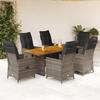 VidaXL Garden Dining Set and Cushions 7 Pcs Grey Rattan, Outdoor Dining Set 3276732