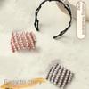 Plastic Retractable Hair Hoop Forsted Portable Hair Band All-matched Foldable Pearl Headband  Party