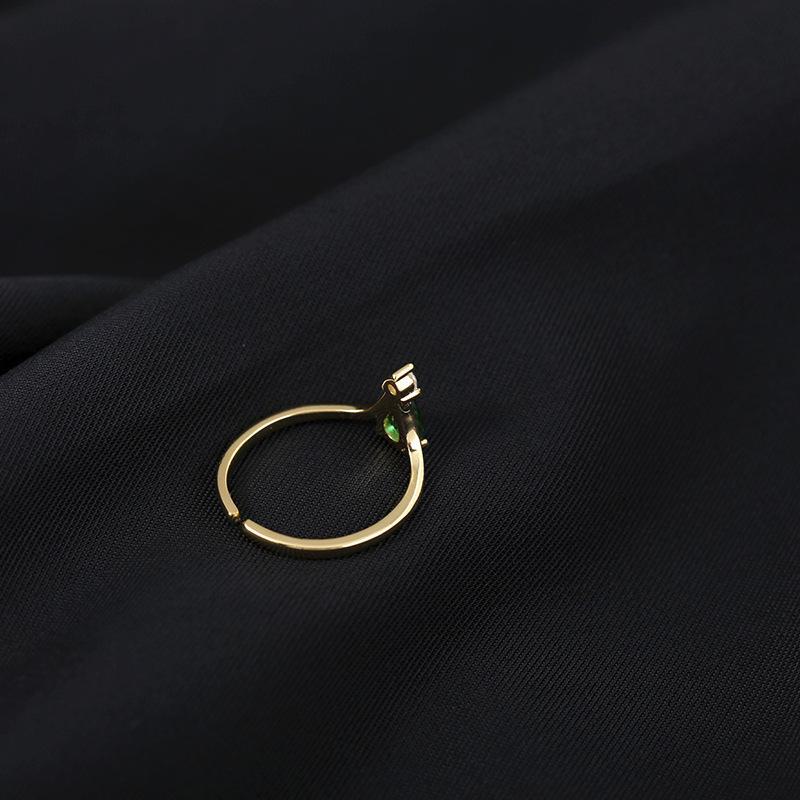 Banyan Tree S925 Silver Emerald Zircon Crown Ring, European & American Luxury Women's Jewelry.