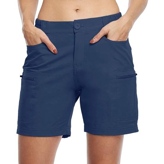 Женские шорты-бермуды, эластичные шорты для походов с высокой талией и карманами, повседневные быстросохнущие шорты для гольфа для летнего активного отдыха