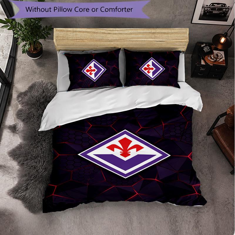 Fiorentina FC Themed Bedding 3Pcs Duvet Cover Set Decorative Bed Linen For Teen Room Home Decoration