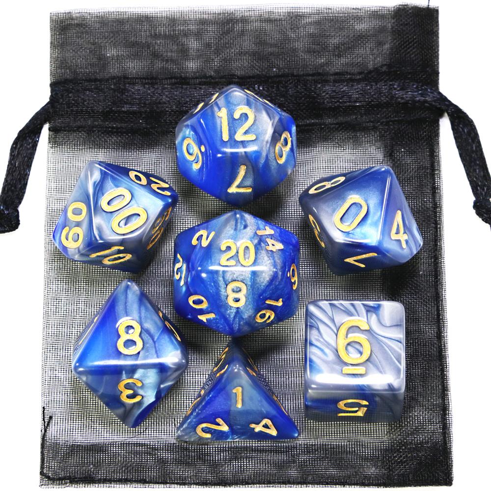 Игровые кости DND, ролевые игральные кости, набор кубиков для смешивания цветов с сумкой, 9 различных стилей, доступных для портативных игрушек, DND, RPG, TRPG, игры