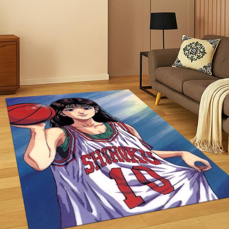 Мультяшный ковер-коврик Slam Dunk Basketball Anime для спальни, гостиной, дивана, игровой комнаты, прихожей, декор для дома, детский коврик, нескользящий