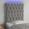 VidaXL LED Headboard Bedroom Furniture Single Bed Accessory Headboard Interior Light Grey 3122790