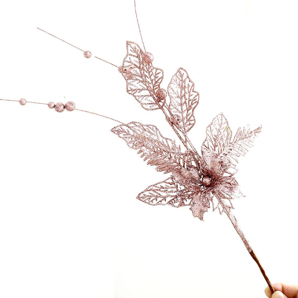 Рождественские украшения Цветы из золотой пудры Украшения из лилий Ветки деревьев Плагины для рождественских елок Атмосферные принадлежности Ветки деревьев и черенки