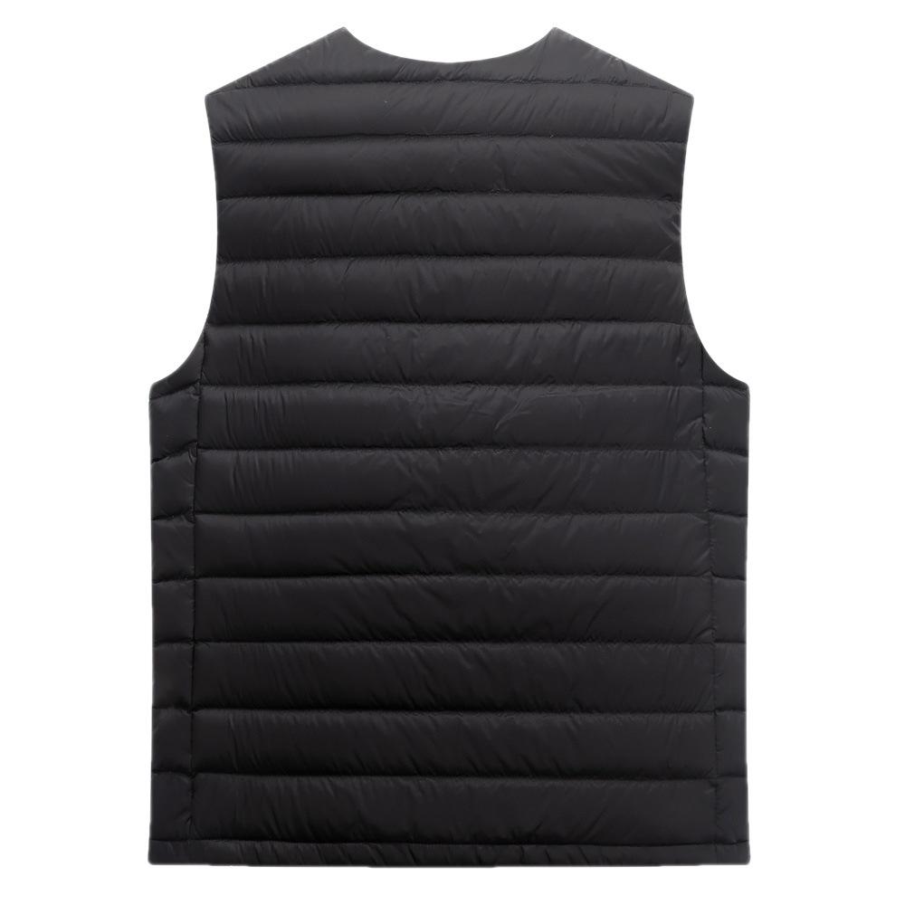 Зимний легкий белый пуховый теплый жилет мужской большого размера без воротника короткий пуховый жилет пальто