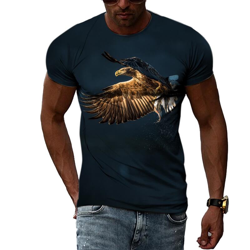 New Summer Fashion Animal Birds Eagle Graphic Men and Women T-shirt 3D Print Hip Hop Tee Personality Round Neck Short Sleeve Top