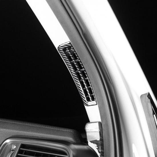 Накладка на воздуховод стойки А из АБС-пластика с покрытием под карбон для Kia Sorento 2016-2020