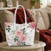 Elegant Pink Rose Pattern Ladies Tote Bag Fashion Casual Daily Shoulder Bag