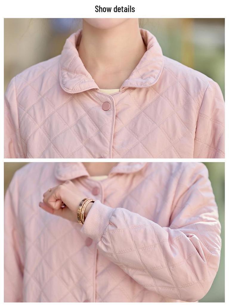 Spring 2025 Women's Lightweight Short Jacket - Stylish, Age-Reducing Solid Color for Middle-Aged Mothers