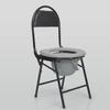 Black High Back Folding Commode Chair for Pregnant Women and Elderly