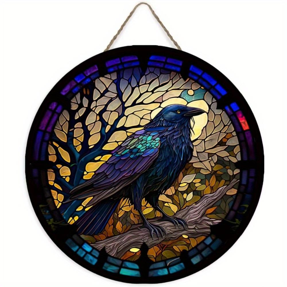 1 шт. 2d плоский круглый деревянный плоский знак - 20 см Знак с изображением птицы павлина, украшение для офиса и дома, подарки на День матери, настенные декоративные элементы на День благодарения