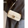 Simple Women Shoulder Underarm Bags Chic Soft Leather Flap Design Small Square Pack  Korean Lady Commuter Handbags