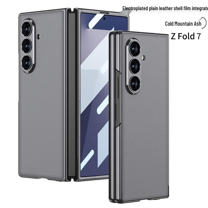 Однотонный гальванизированный кожаный чехол для Samsung Z Fold7