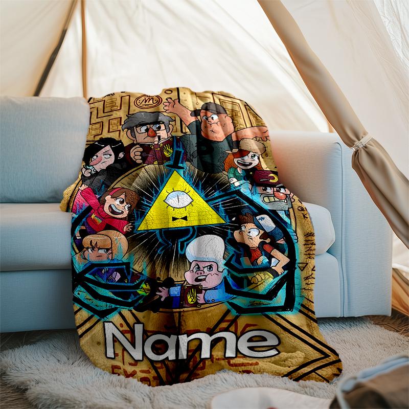 Personalized Custom Name Blanket - Gravity Falls Print Design,Blanket for Sofa,Bed,Travel,Camping - Soft and Warm, Great Gift