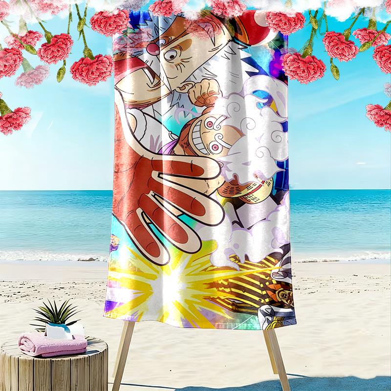 One Piece4 Print Beach Towel, Large Soft Quick Dry Towel for Beach Camping Swimming