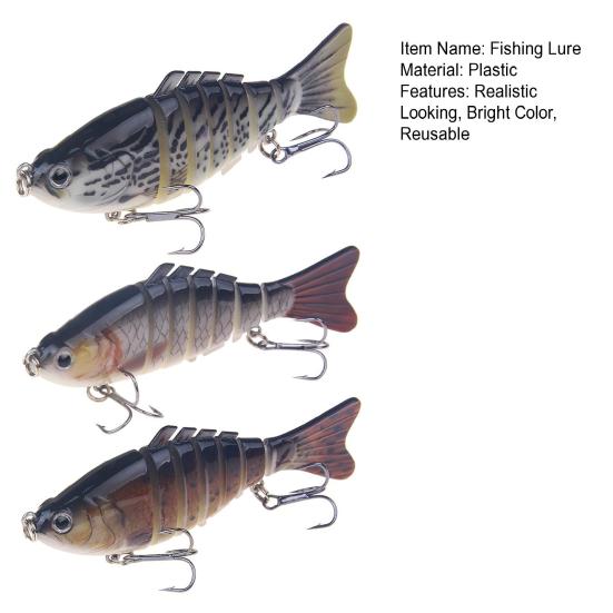 3/4/5Pcs Fishing Lures 3D Swimming Baits with Treble Hooks Realistic Looking Bright Color Freshwater Saltwater Artificial Baits Hard Lures