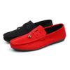 Fashion Men Casual Shoes Fashion Male Shoes Suede Soft Men Loafers Leisure Moccasins Slip On Men's Driving Shoes Black Red Man Lazy Shoe