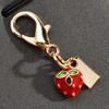 Exquisite High-End Strawberry Mushroom Keychains For Women Bag Pendant Charm Car Keyring Jewelry Gift Decoration Accessories