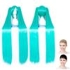 Парик для косплея CaseEden, парик для косплея с Vance VOCALOID Hatsune Miku, длинный, 120 см, изумрудно-зеленый, зеленый, синий, зеленый, белый, парик Merche, набор из 2 париков