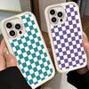 Чехол для телефона iPhone 17 Air 16E 15 16 Pro Max Ретро Классическая Шахматная Доска Клетка Чехол 14 Plus 13 12 Mini Мягкий Силиконовый Funda