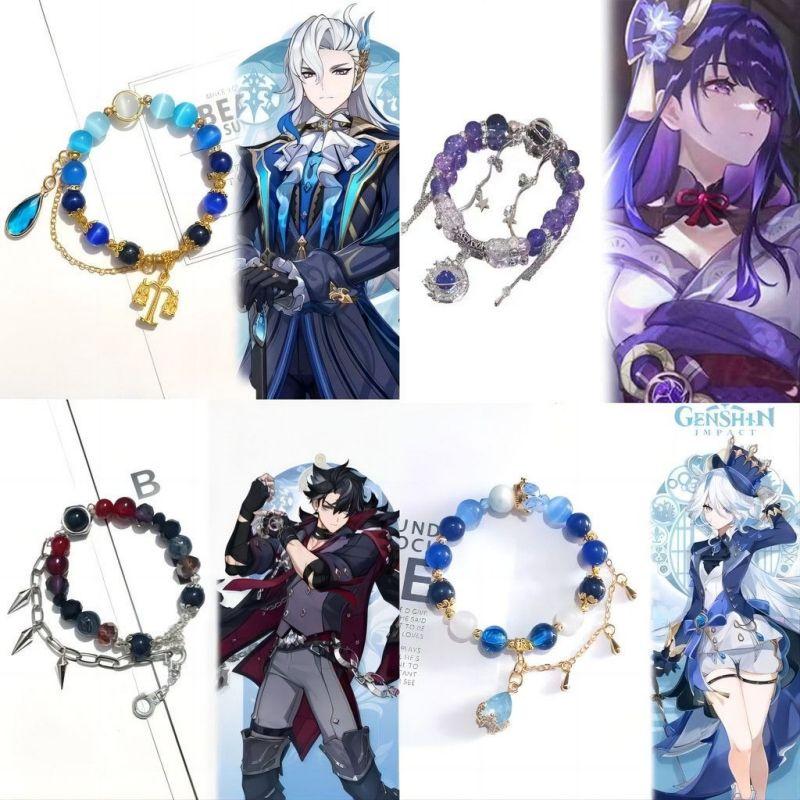 Аниме Игра Genshin Impact Нёвиллет Вриотэслей Косплей Браслет Унисекс Бусины Подвеска Браслеты Ювелирные Аксессуары Подарки