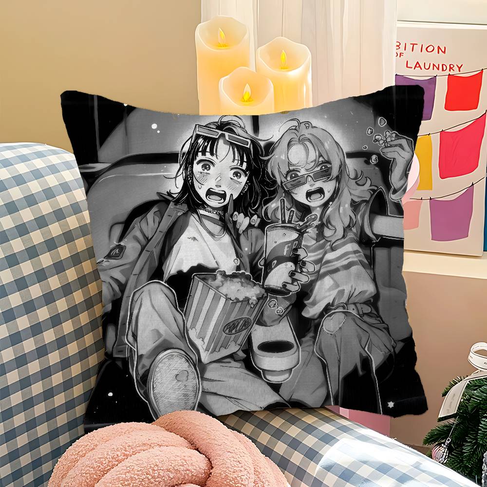 Anime The Guy She Was Interested in Wasnt A Guy At All Pillow Anime Pillow Sofa Bed Head Pillow Cover Cushion Cover
