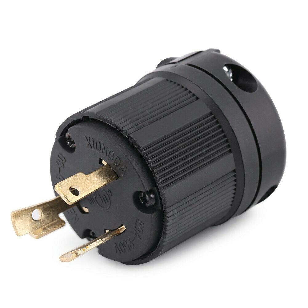 Вилка с замком NEMA 30A 250V Twist-Lock - 30P 3-полюсная с фиксацией провода - Электрическая вилка-разъем
