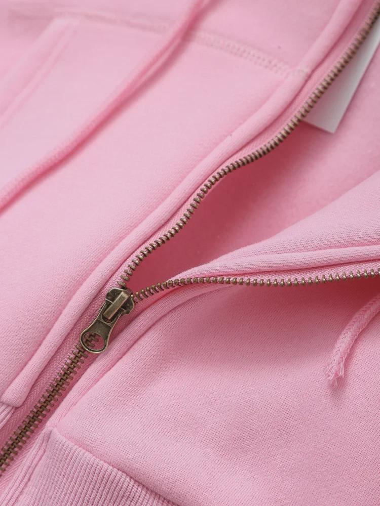 2024 Женская короткая толстовка с капюшоном и разноцветные фланелевые джоггеры — Европейская и Американская коллекция весна/осень