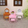 1:12 Dollhouse Miniature Dressing Table W/Mirror Bedside Table Chair Make-Up Table Home Decor Toy Doll House Accessories