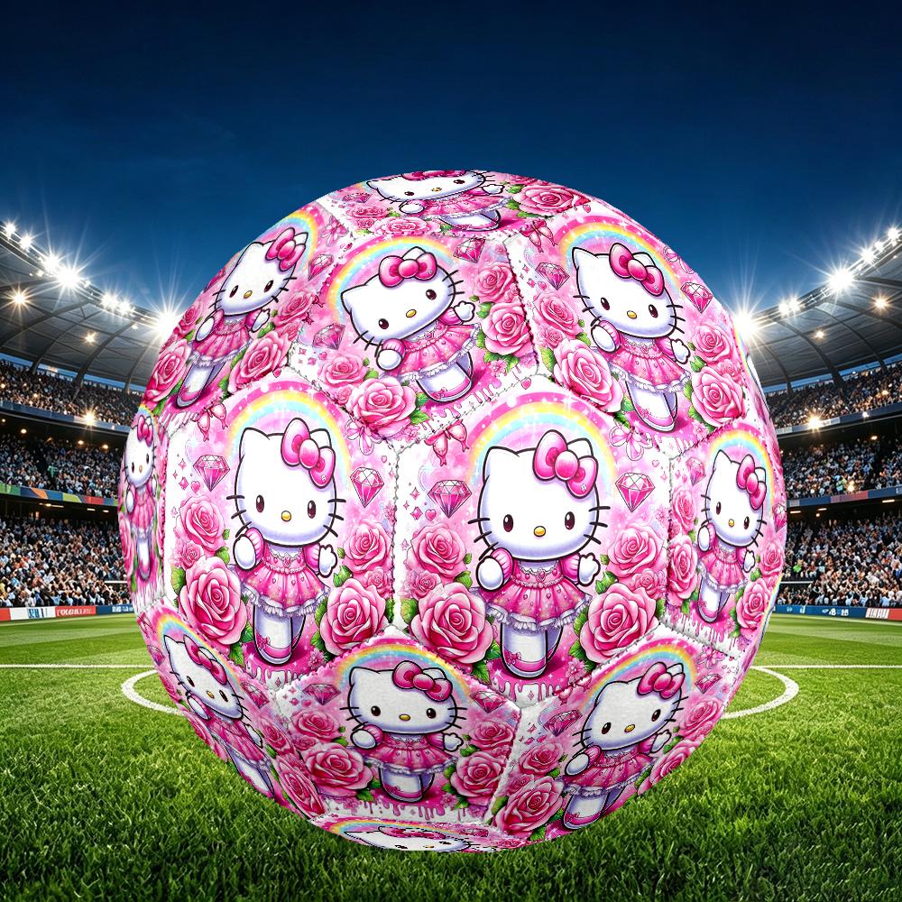 1pc Hello Kitty Pattern Football, Standard Size 5 Soccer Ball Stylish Sport Football for Competition Play and Training