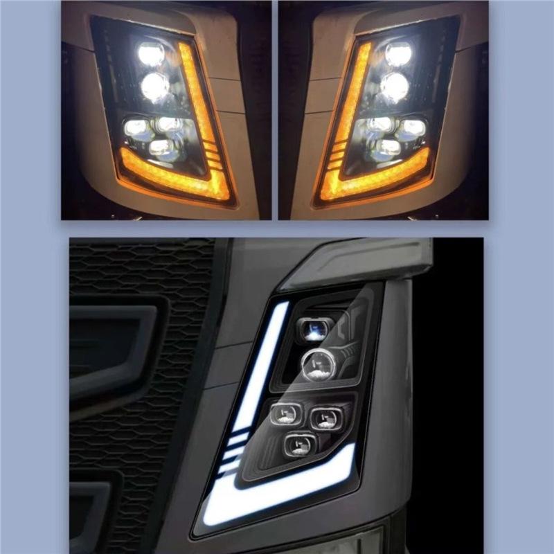 Светодиодная фара в сборе для Volvo FH4/FM4: 4 светодиода ближнего света, 10 светодиодов дальнего света, матричная передняя оптика