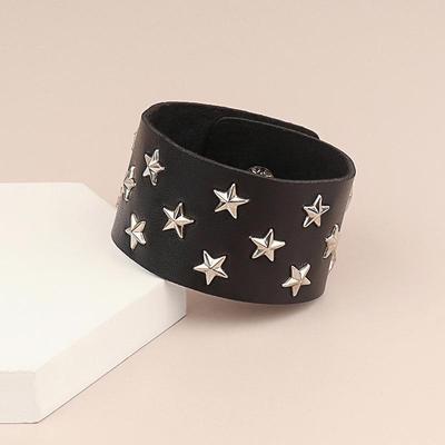 Готический панк-стиль ПУ кожаный браслет со звездой